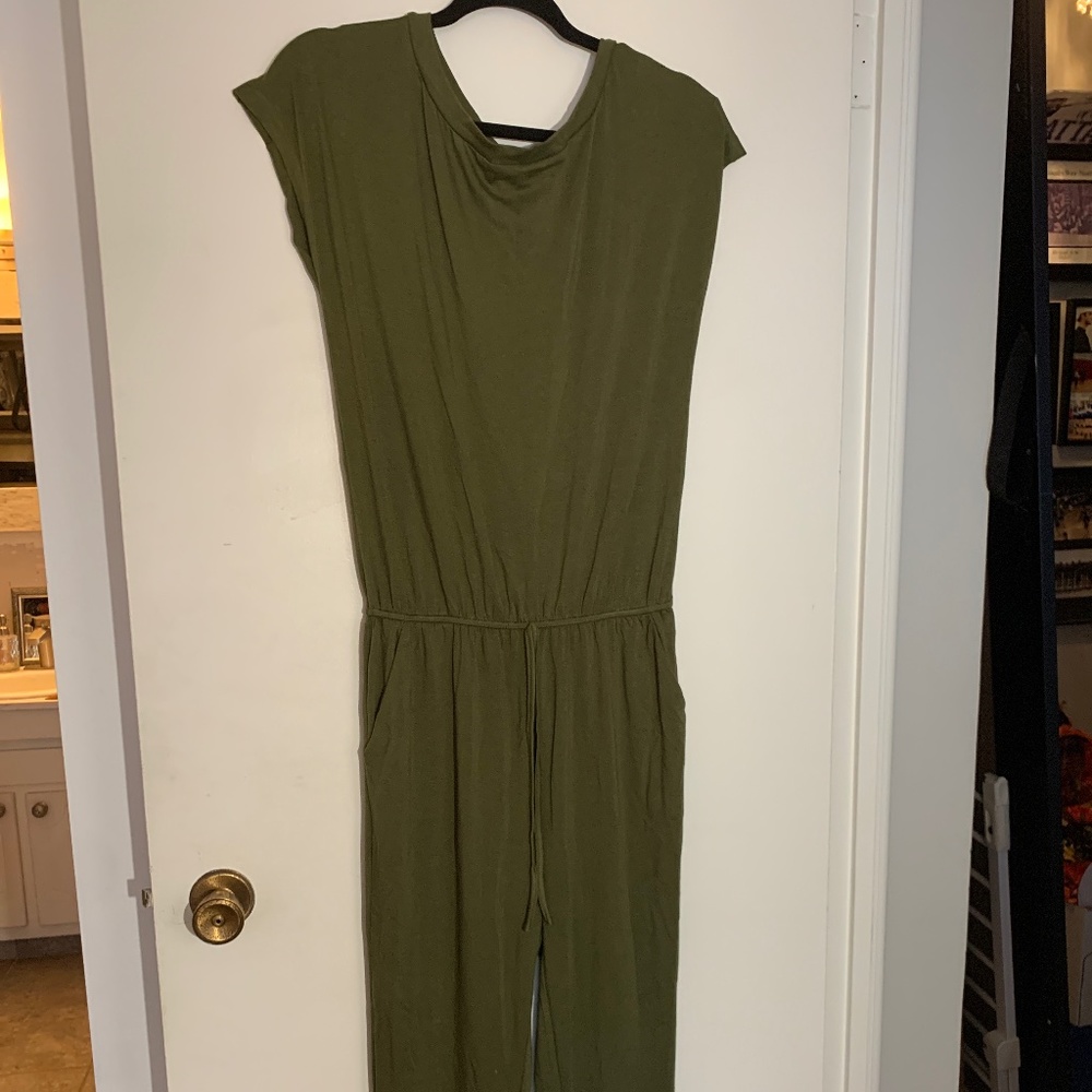 Forest Green Cotton Jumpsuit with Pockets